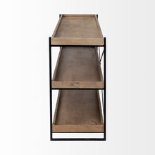 Trey I Brown Wood and Black Iron Console Table