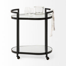 Eleonore Black Metal Frame Two-Tier Bar Cart