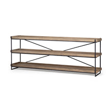 Trey I Brown Wood and Black Iron Console Table