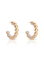 Pearl Inlay Gold Hoop Earring