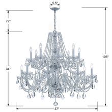 TRADITIONAL CRYSTAL 16-LT POLISHED CHROME CHANDELIER