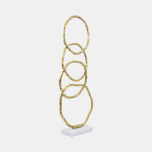 Metal Multiple Ring with Marble Base