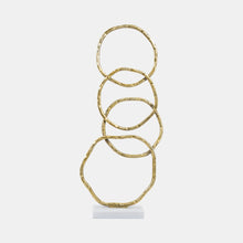 Metal Multiple Ring with Marble Base
