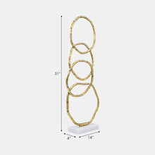 Metal Multiple Ring with Marble Base