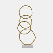 Metal Multiple Ring with Marble Base