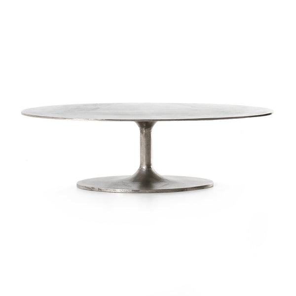 SIMONE OVAL COFFEE TABLE, RAW ANTIQUE