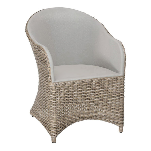 MILANO DINING ARM CHAIR, SHADOW WICKER/GRAY SLING SWG