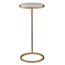 Aged Gold Marble Top Accent Table