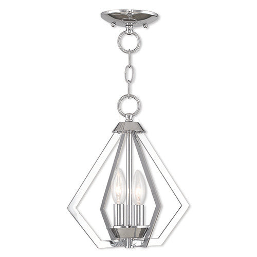 PRISM 2 LIGHT MINI CONVERTIBLE CHANDELIER-POLISHED CHROME