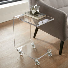 CLARTE ACRYLIC ROLLING C-TABLE WITH WHEELS