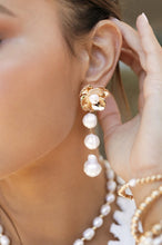 Golden Petals and Graduating Freshwater Pearl Earring