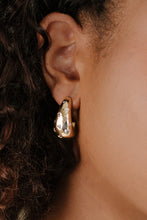 Bezel Crystal Dotted Hoop Earring