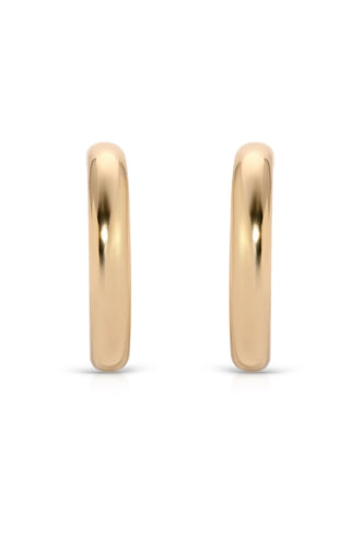 Medium Thick Classic Gold Hoop Earring