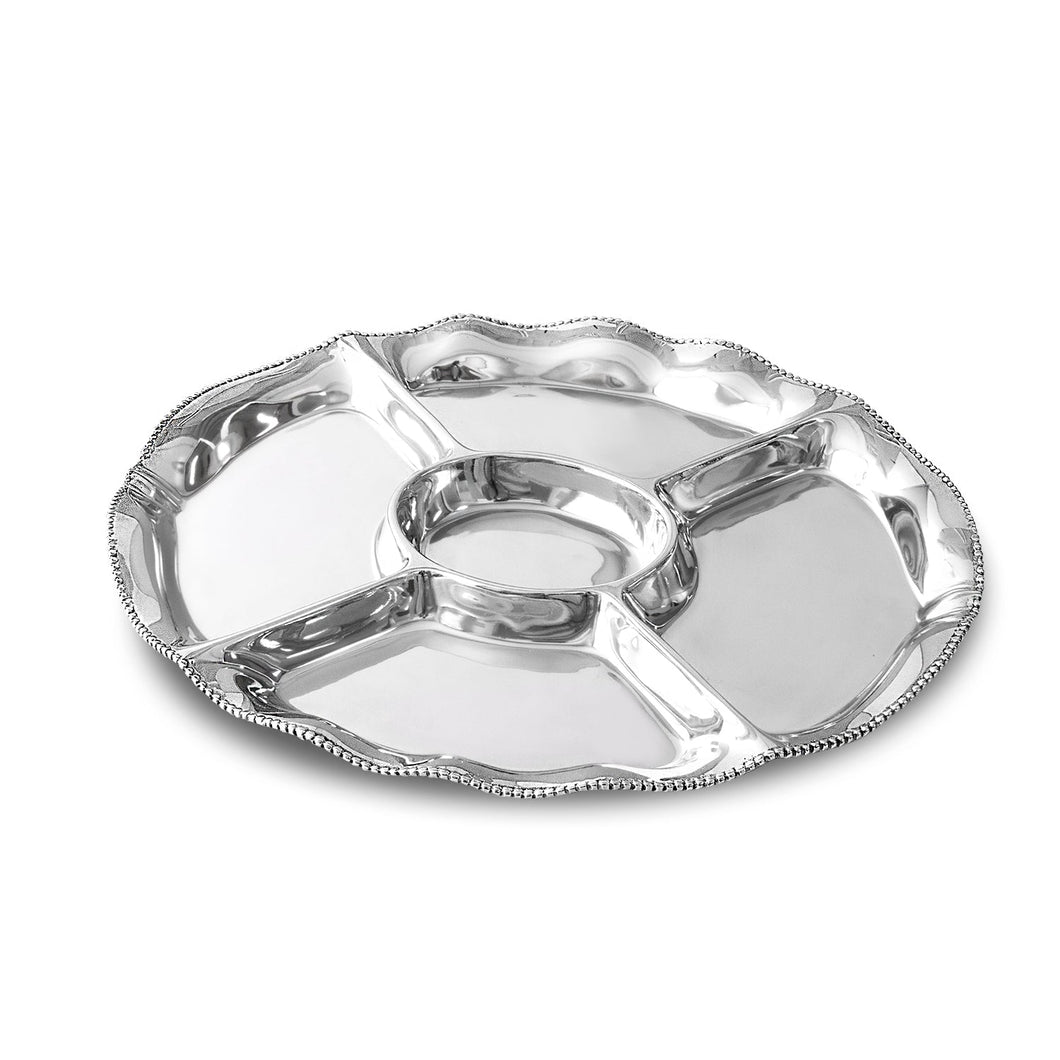 PEARL DENISSE OVAL DIVIDED DIP PLATTER