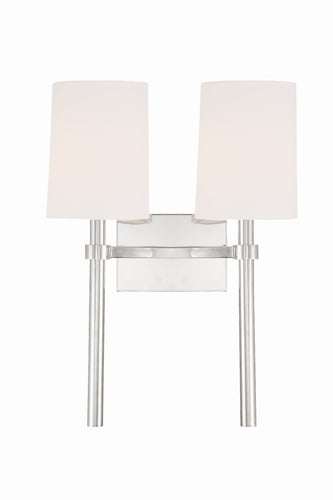 BROMLEY 2 LIGHT SCONCE-POLISHED NICKEL