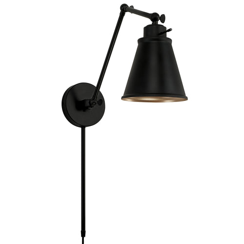 SHAY 1 LIGHT SWING ARM SCONCE-MATTE BLACK