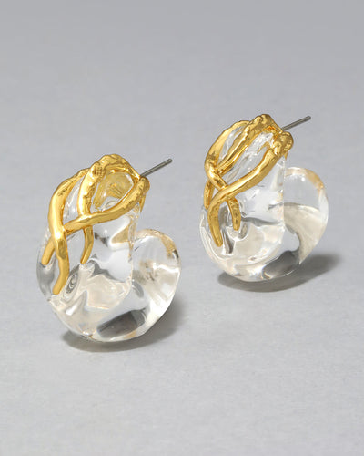 LIQUID VINE LUCITE SMALL HOOP EARRING