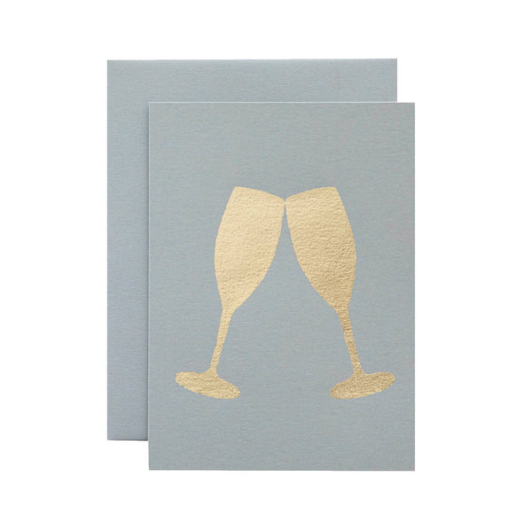 GREY CHAMPAGNE FLUTES CARD