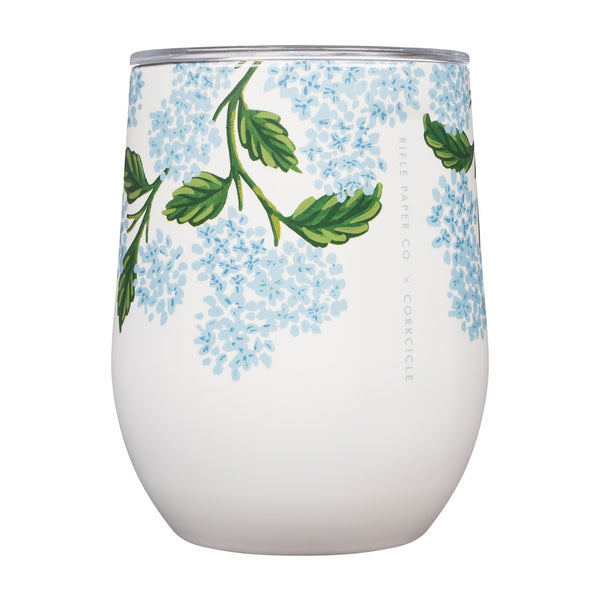 Stemless-12oz- Gloss Cream Hydrangea