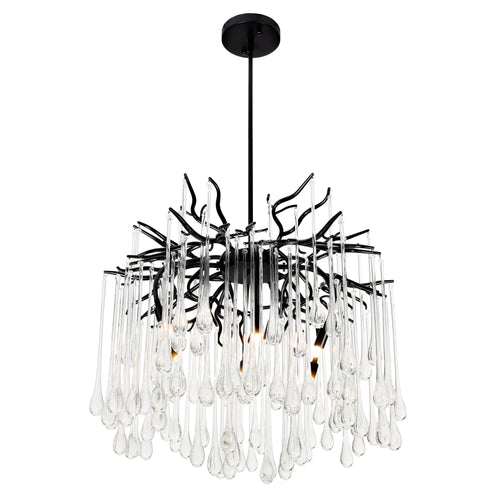 ANITA 6 LIGHT CHANDELIER-BLACK