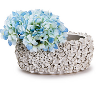 12" HYDRANGEA WHITE CERAMIC PLANTER