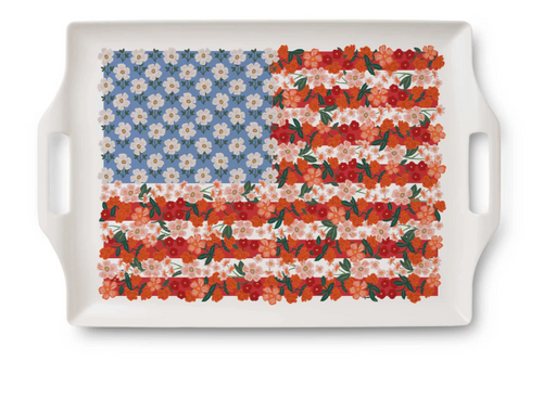 Americana Melamine Serving Platter with Handles