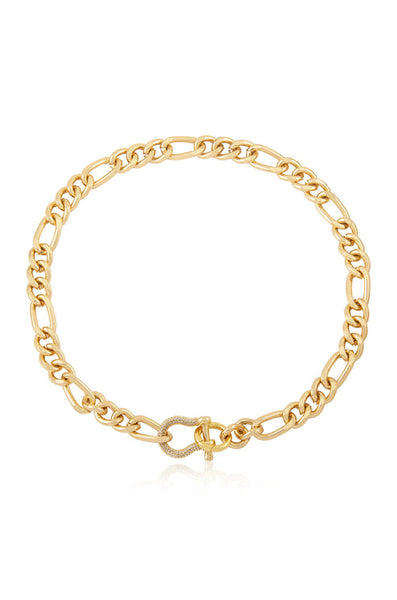 CUFFED LOVE CHAIN LINK NECKLACE