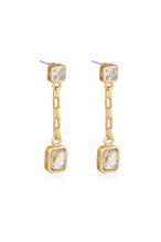 LINKED CHAIN CRYSTAL DANGLE EARRING