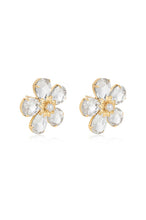 VINTAGE PEARL AND CRYSTAL FLOWER STUD EARRING