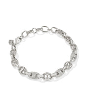 BAILEY PAVE SILVER CHAIN BRACELET- WHITE CRYSTAL