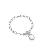 Daphne Silver Link Chain Bracelet S/M- Ivory Mother of Pearl