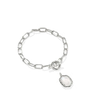 Daphne Silver Link Chain Bracelet S/M- Ivory Mother of Pearl