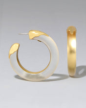 LUMINOUS GOLD LUCITE GOLD DIPPED HOOP EARRING