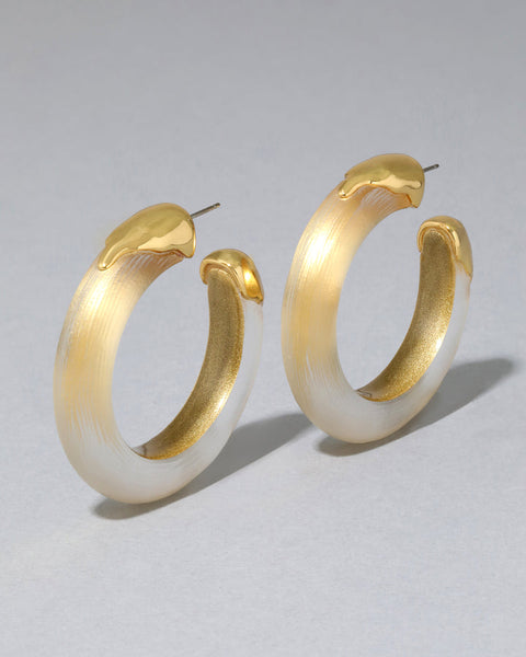 LUMINOUS GOLD LUCITE GOLD DIPPED HOOP EARRING