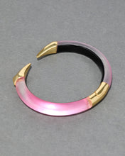 CANDY PINK MIRRORED PYRAMID BRAKE HINGE BRACELET