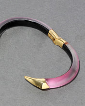 CANDY PINK MIRRORED PYRAMID BRAKE HINGE BRACELET