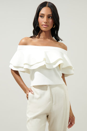 KAILA OFF THE SHOULDER SWEATER TOP