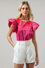 ADDIE FORAL ELLEY RUFFLE SLEEVE TOP