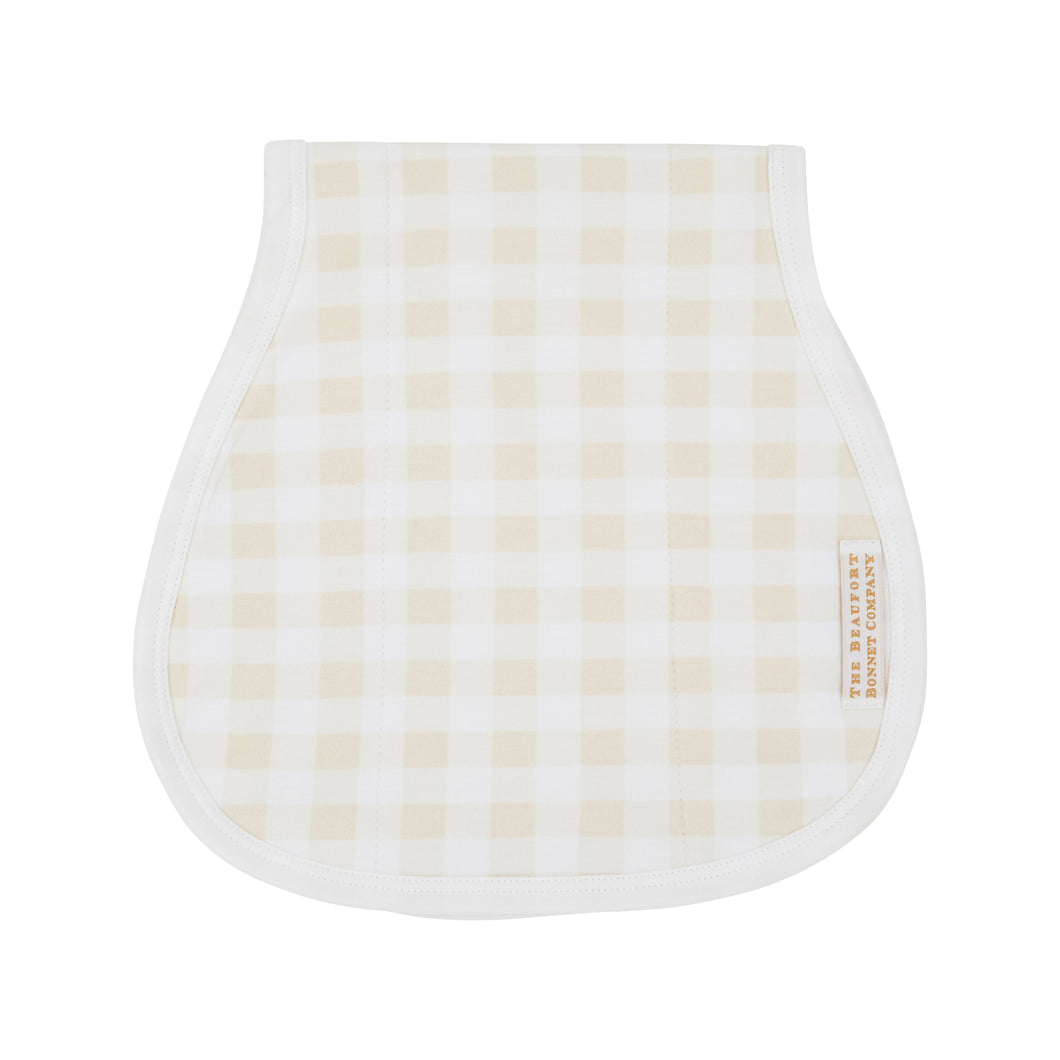 Oopsie Daisy White Gingham Burp Cloth