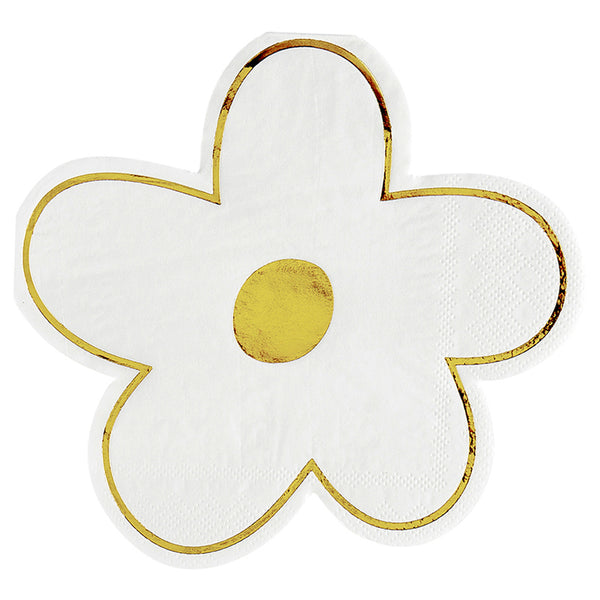 COCKTAIL NAPKIN- DIE CUT WHITE FLOWER