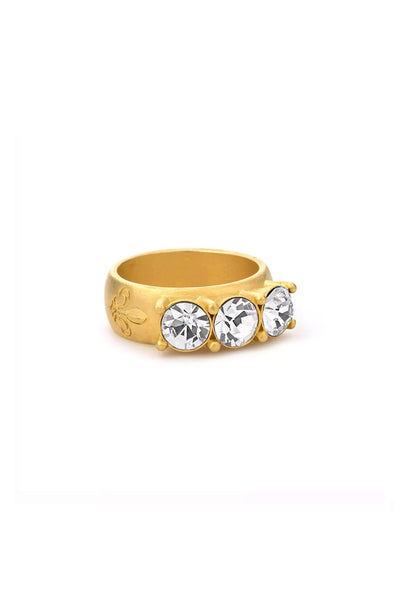 Triple Austrian Pearl Gold Ring