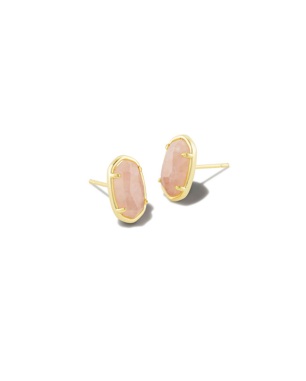 Grayson Rose Quartz Gold Stud Earring