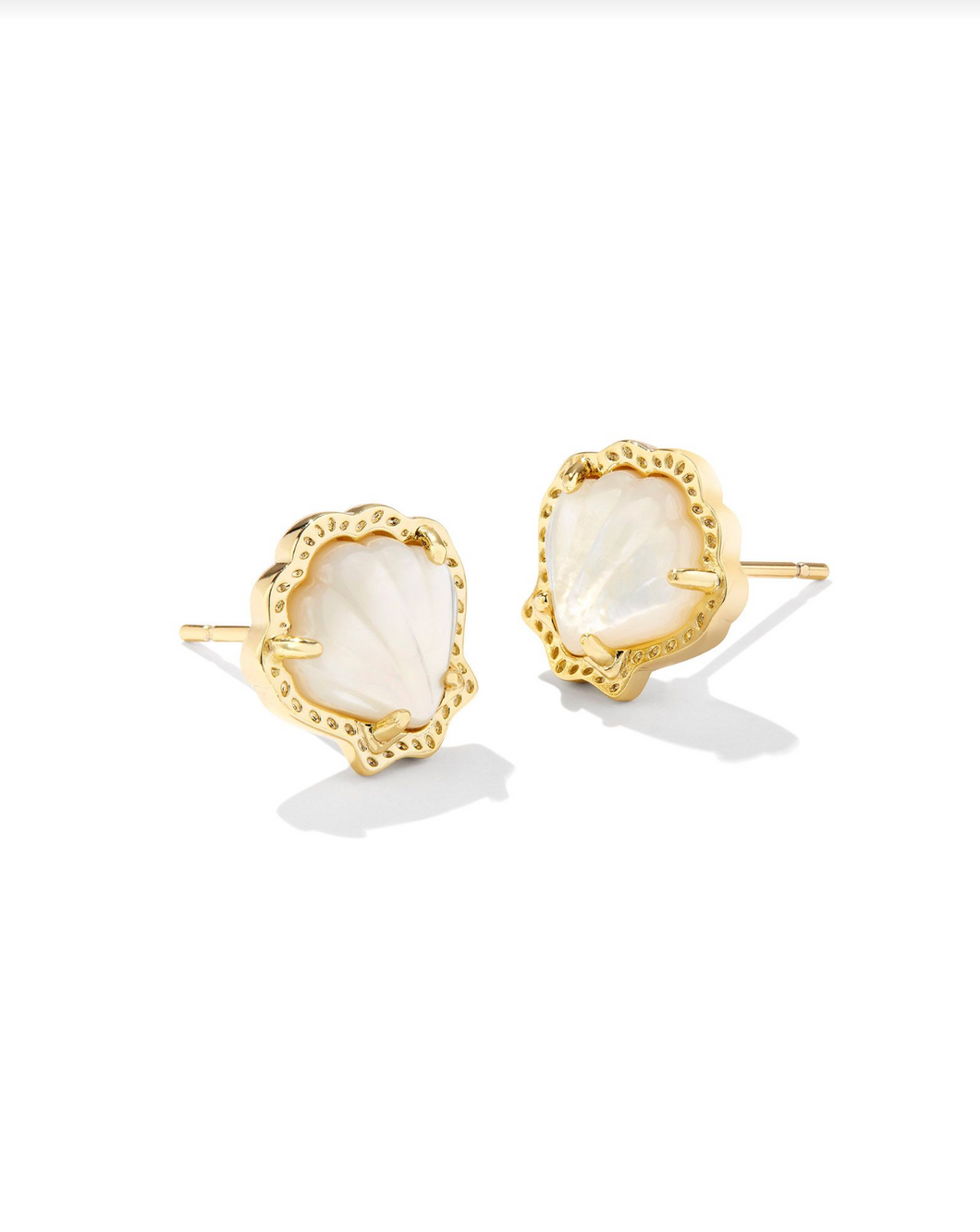 BRYNNE SHELL STUD EARRING- IVORY MOTHER OF PEARL