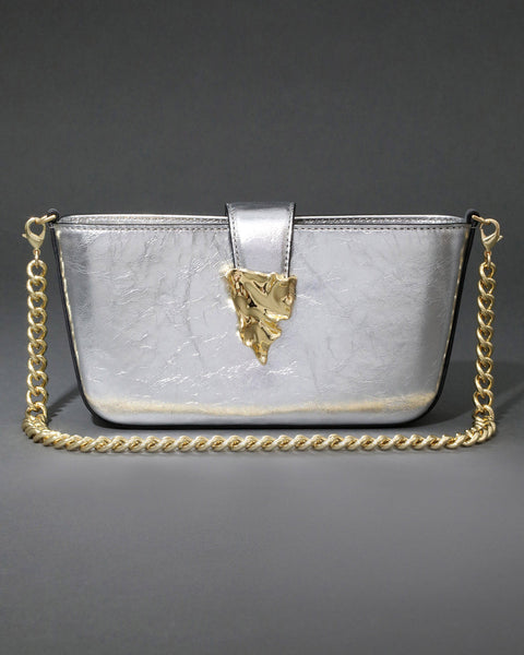 The Crumple Silver Convertible Crossbody