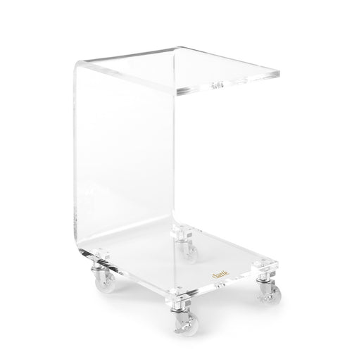 CLARTE ACRYLIC ROLLING C-TABLE WITH WHEELS