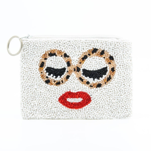 Glasses White Multi Coin Purse