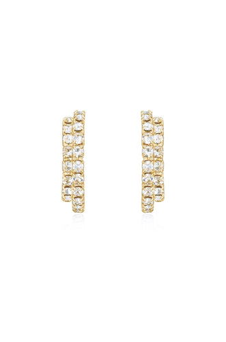 Rhinestone Huggie Hoop Earring