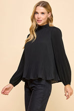 Pleated Mockneck Top