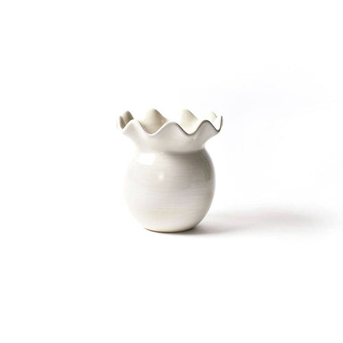 Signature White Ruffle Vase-Small