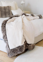 Ivory Faux Sheared Beaver Alpine Weighted Throw